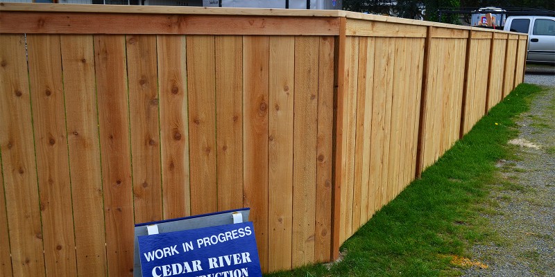 4ft Tall Cedar Panel Fence with Continuous Top
